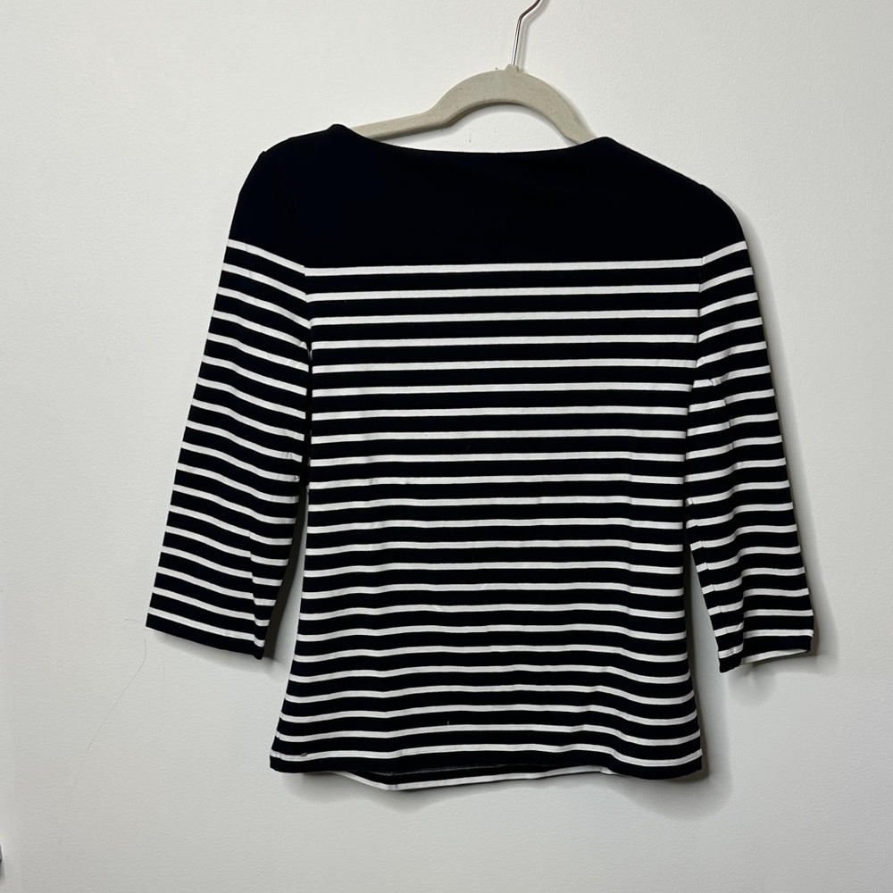 Ralph Lauren Black and White Striped Women's Top
